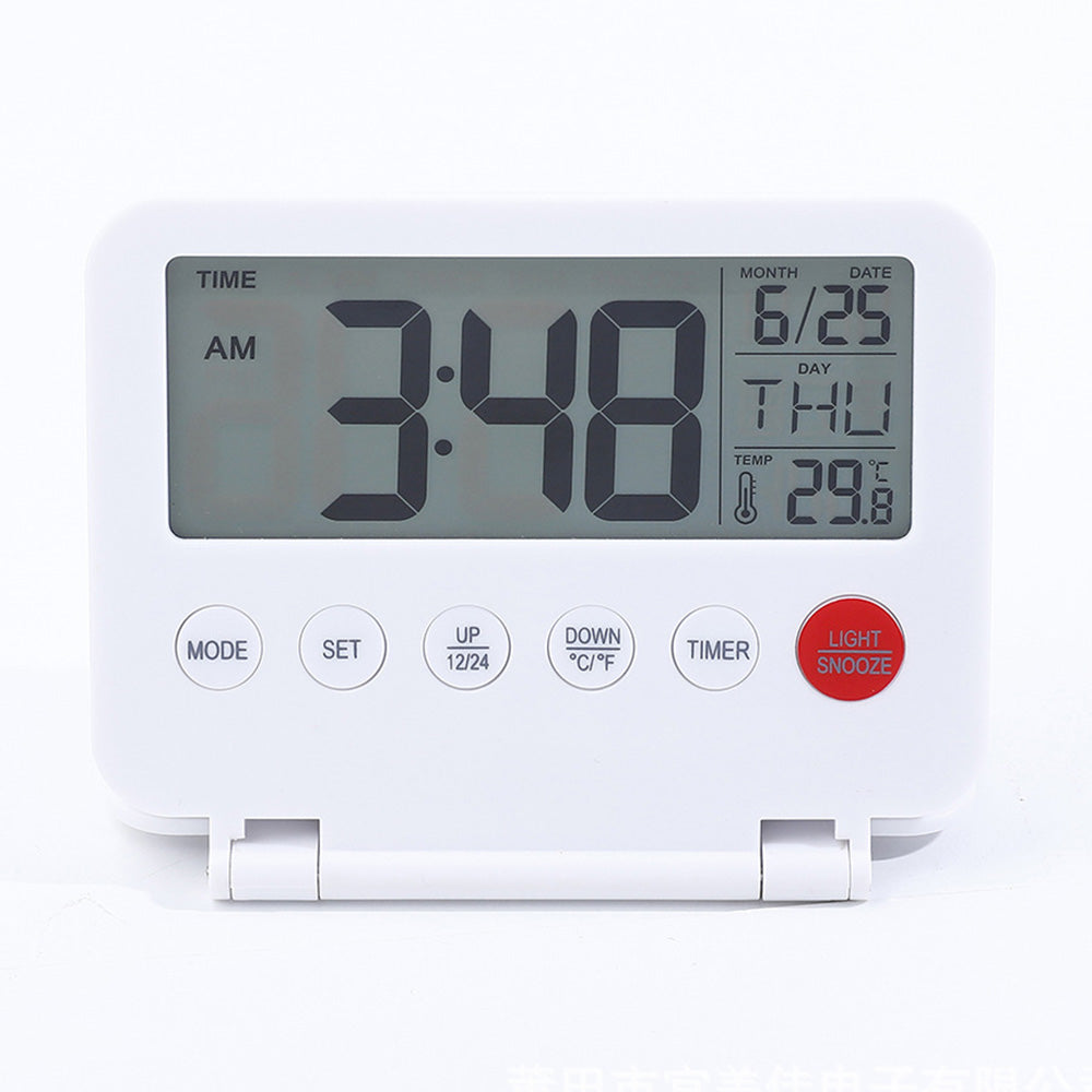 LED Digital Alarm Clock Large Display Desk Clock Foldable