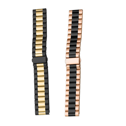 2Pcs Stainless Steel Watch Band Metal Strap for iWatch 7 Series-Gold and Black