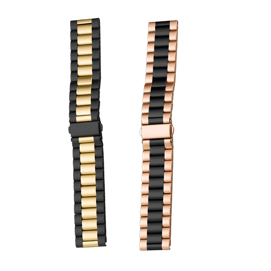 2Pcs Stainless Steel Watch Band Metal Strap for iWatch 7 Series-Gold and Black