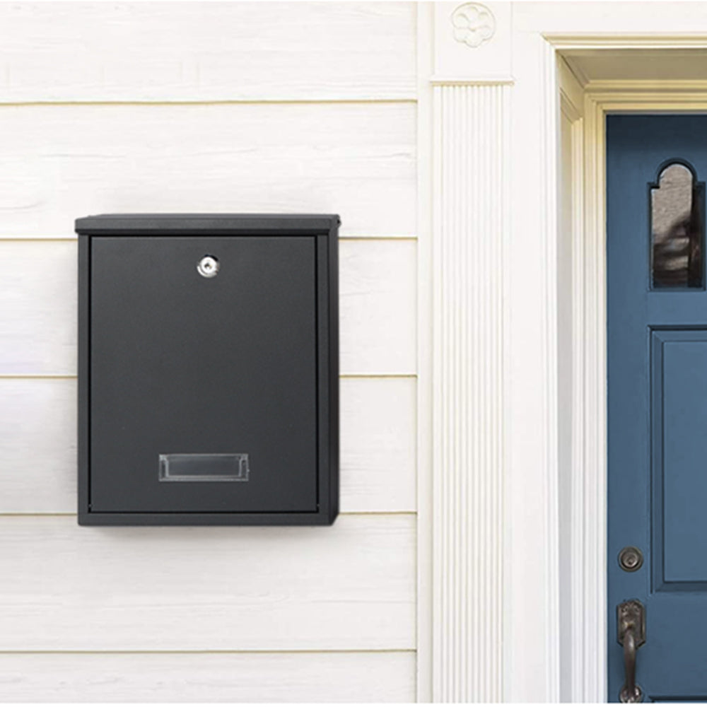 Wall Mounted Mail Letter Box Lockable Steel Post Mailbox Large Postbox