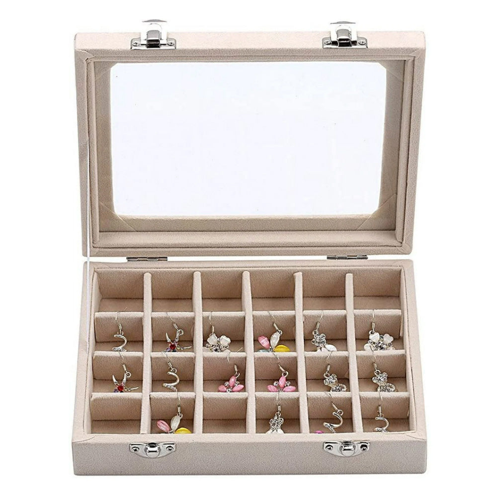 Organizer Case Box Holder Storage Jewelry Earring Ring Velvet Display Travel Portable
