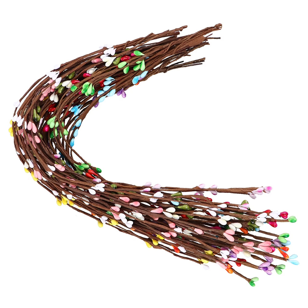 100 PCS Faux Pussy Willow Branches Realistic Artificial Willow Stems for DIY Crafts