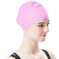 2Pcs Highly Elastic Silicone Swimming Cap Solid Color Water-resistant Ear Protection