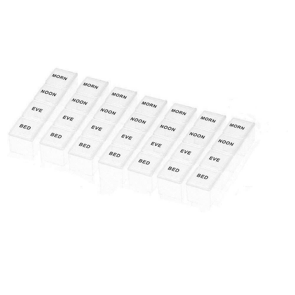 Weekly Pill Organizer Individual Medicine Containers for Vitamins Supplements