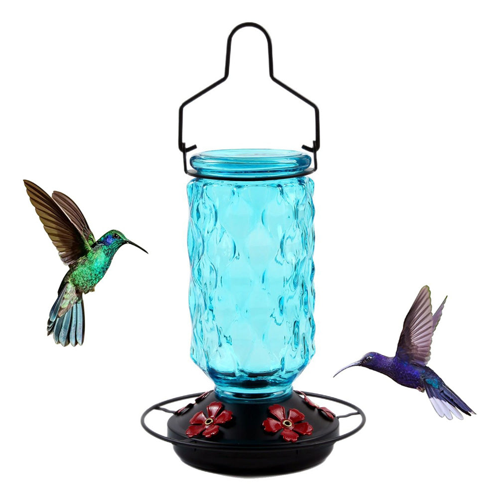 Stained Glass Hummingbird Feeder Wide Mouth Garden Decor