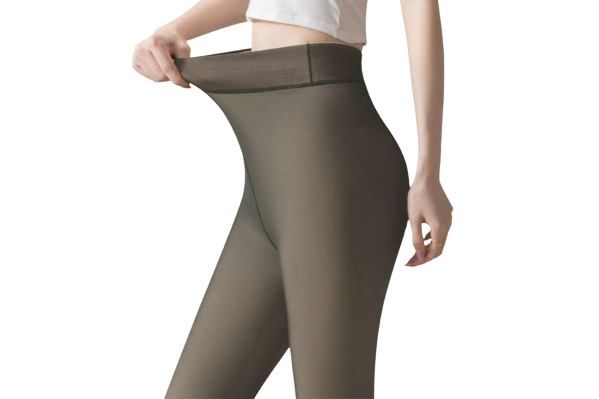 Sheer Tights Plus Size Winter Thermal Pantyhose Bare Legs Illusion Warm-Grey