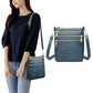 Genuine Leather Crossbody Shoulder Bag Multi-Compartment Water-resistant Handbag