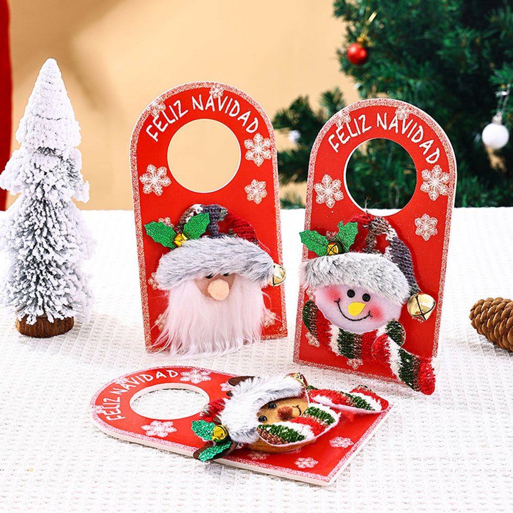 Vintage Merry Christmas Door Knob Hanger-Santa