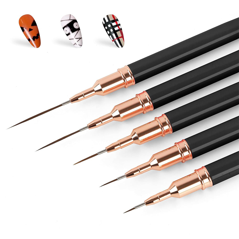 5PCS Nail Art Liner Brushes Set Nail Tools For Long Lines Thin Details Fine Drawing