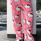 Women's Hello Kitty Inspired Flannel Cartoon Print Pajama Pants