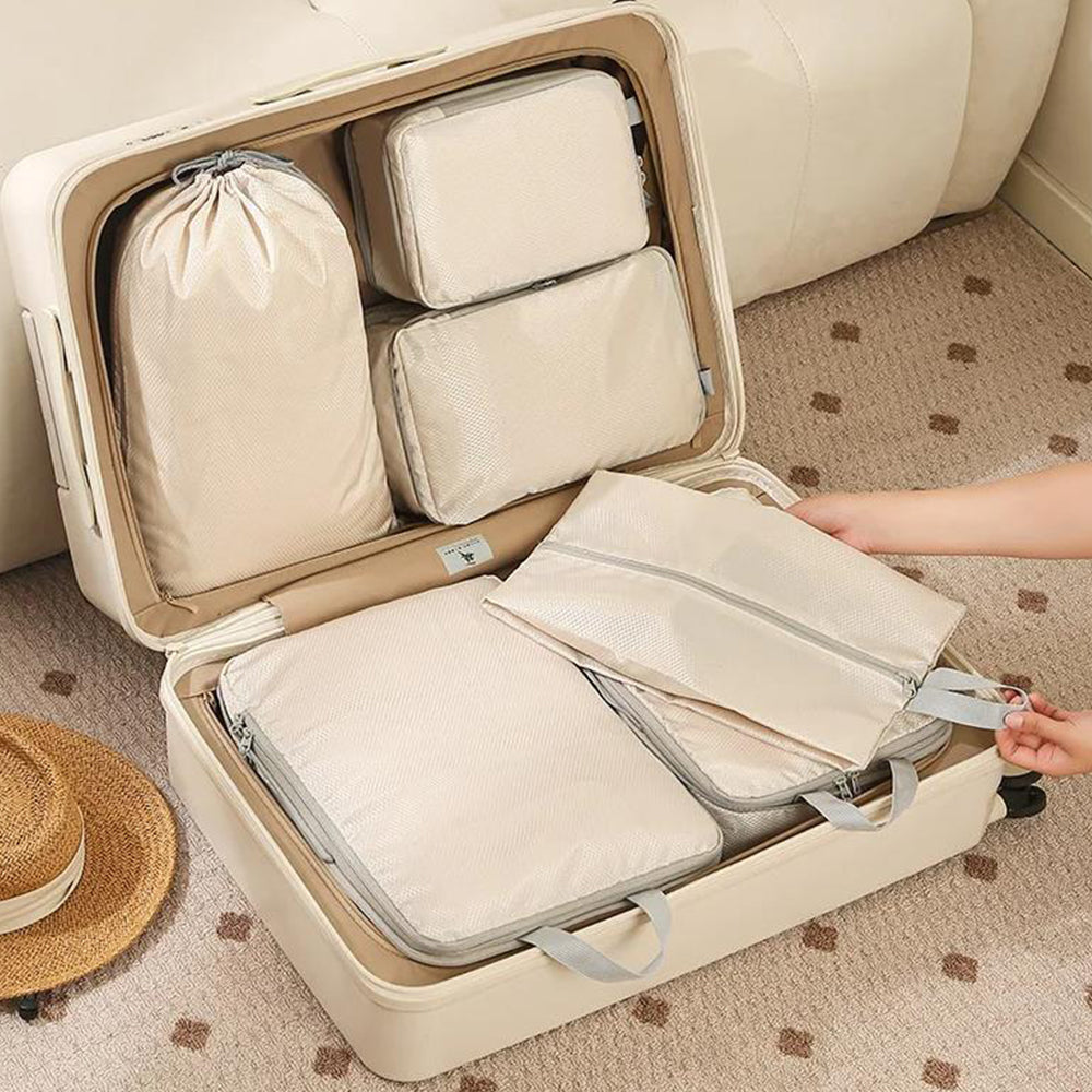 6Pcs Travel Luggage Compression Packing Cubes Storage Bag