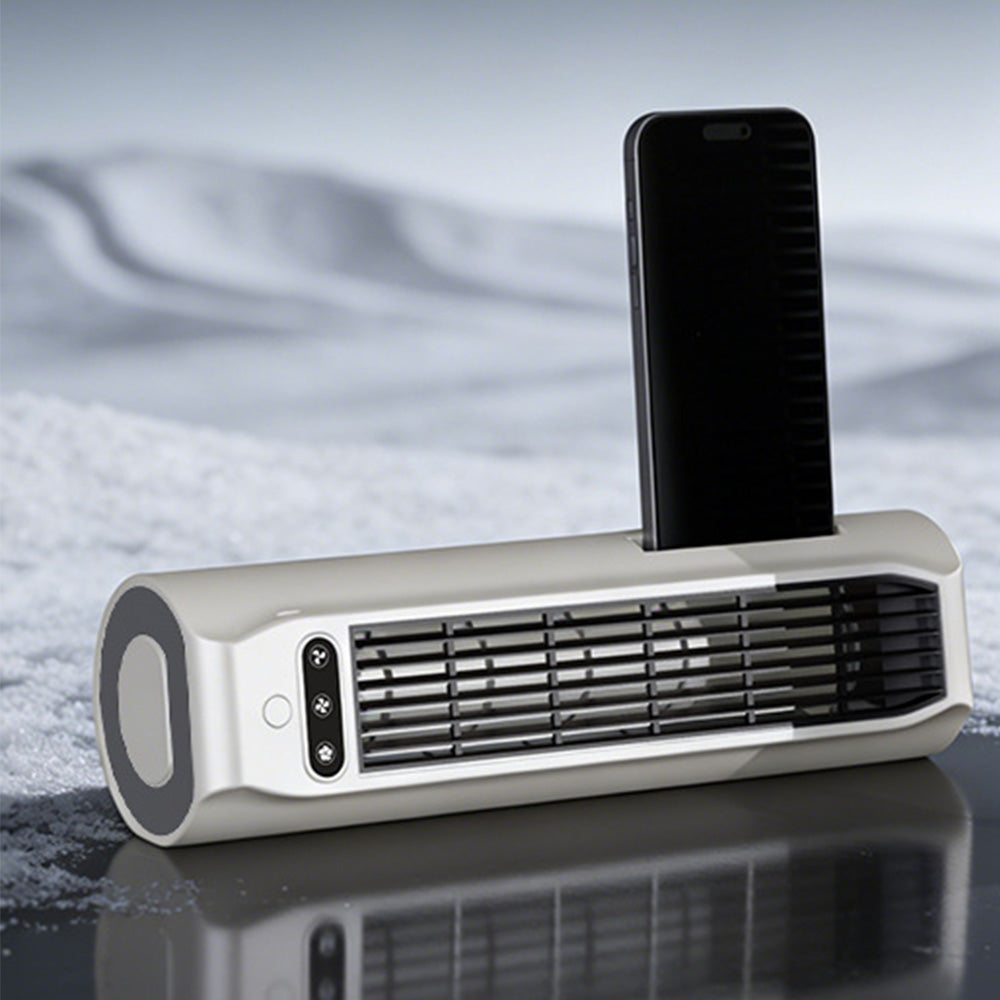 USB Rechargeable Bladeless Tower Fan For Wall Floor And Desk Use