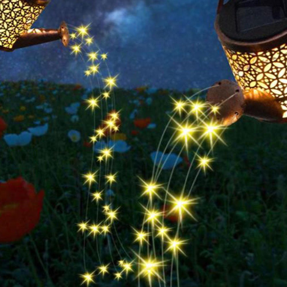 Iron Solar Garden Statues Outdoor Decor Fairy Figurine Light Stake-Kettle