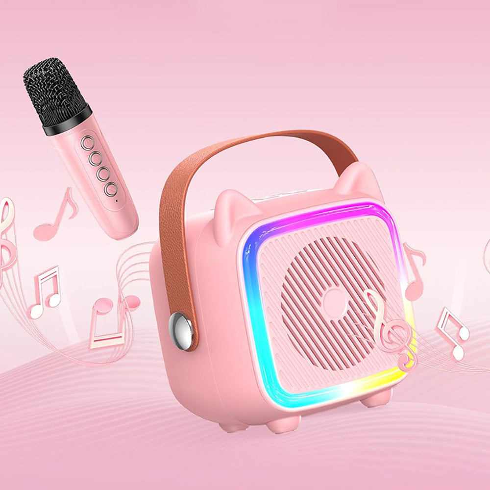 Mini Karaoke Machine Portable Bluetooth-Speaker with A Microphone