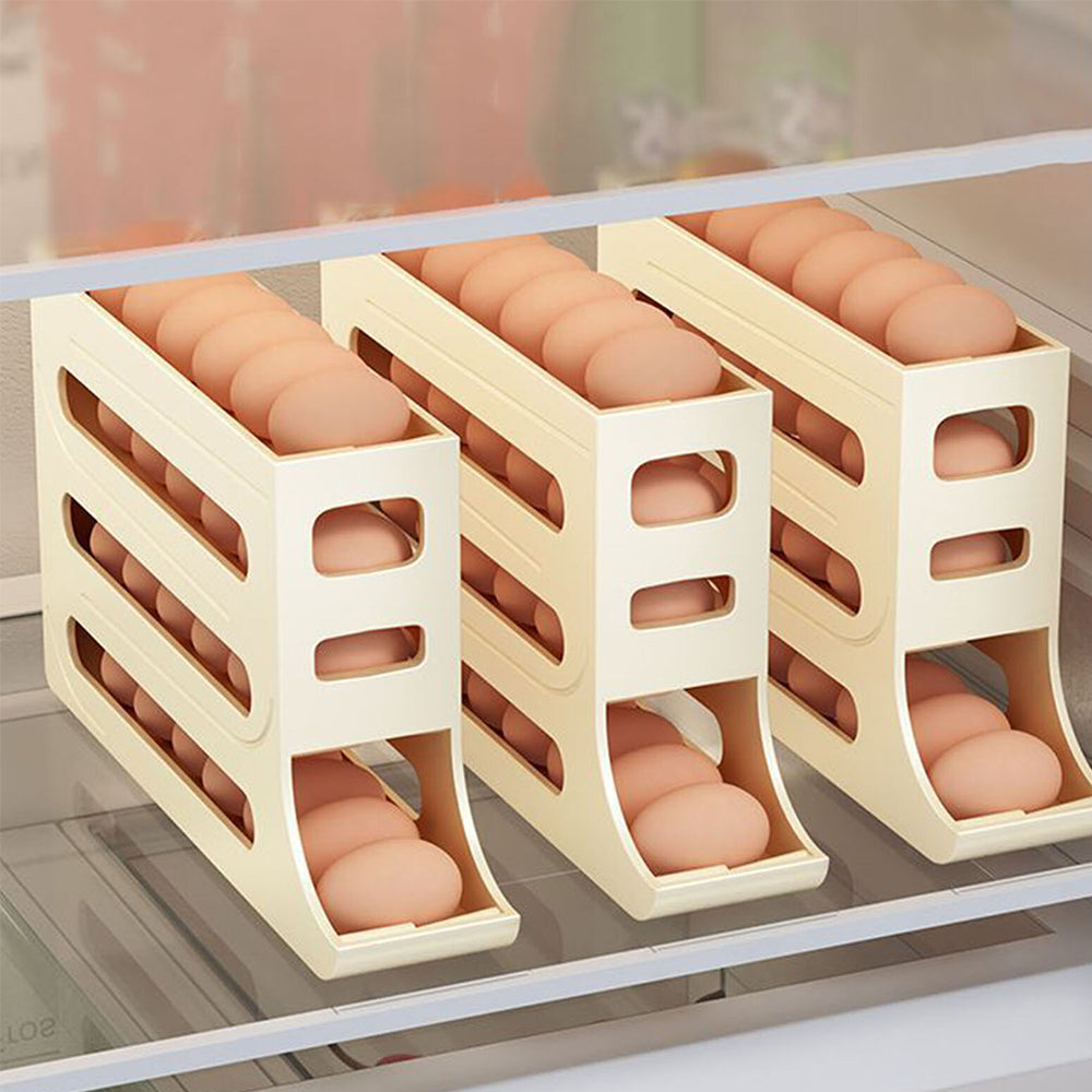 4-Tier Auto Rolling Egg Dispenser Rack
