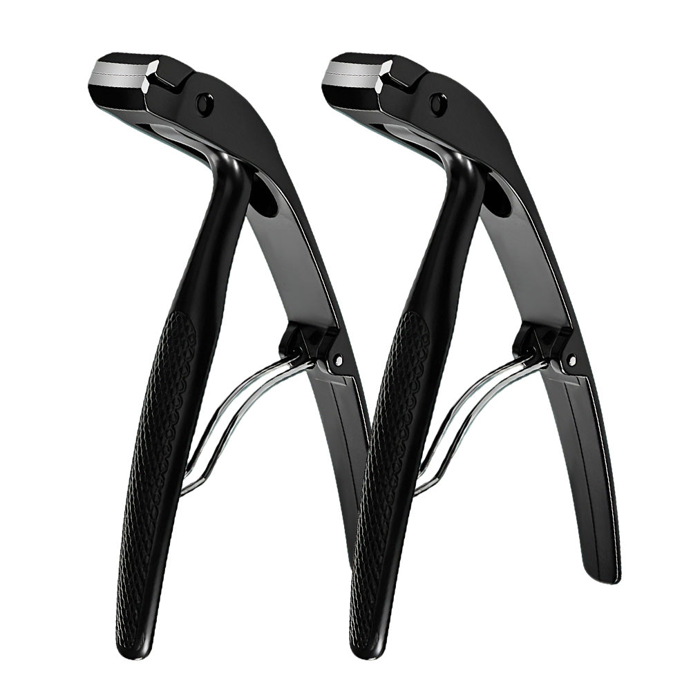 2Pcs Long Handled Curved Head Toe Nail Clipper-Black