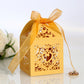 2X 50 Pack Laser Cut Pearl Paper Candy Favor Boxes with Ribbons