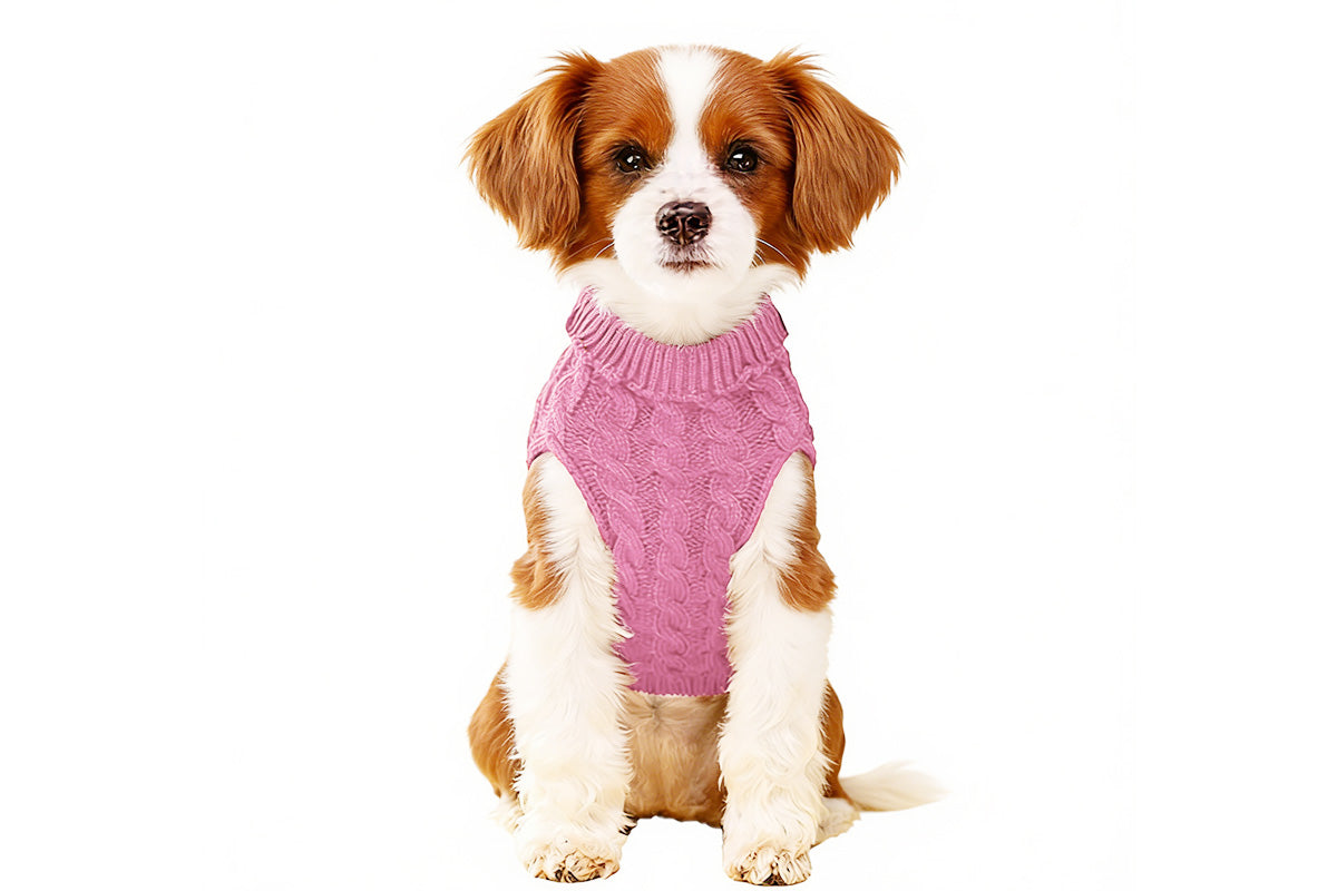 Puppy Dog Jumper Winter Warm Knitted Sweater Pet Clothes for Small Dogs Coat-Pink