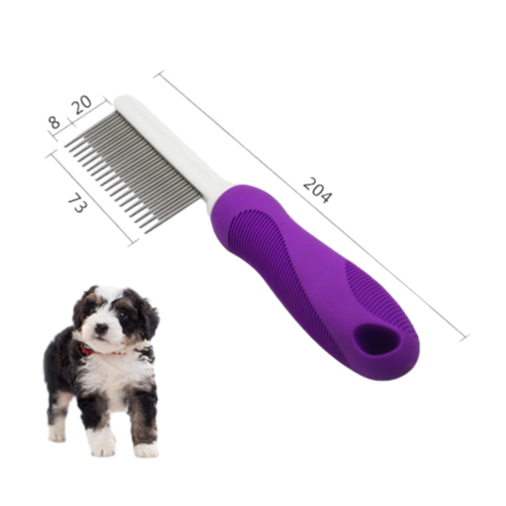 2Pcs Detangling Pet Comb with Long and Short Stainless Steel Teeth