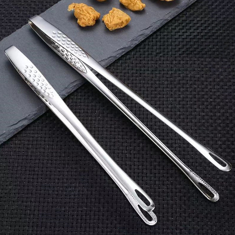 6 Stainless Steel Long Handle Food Tongs Grill Tweezers