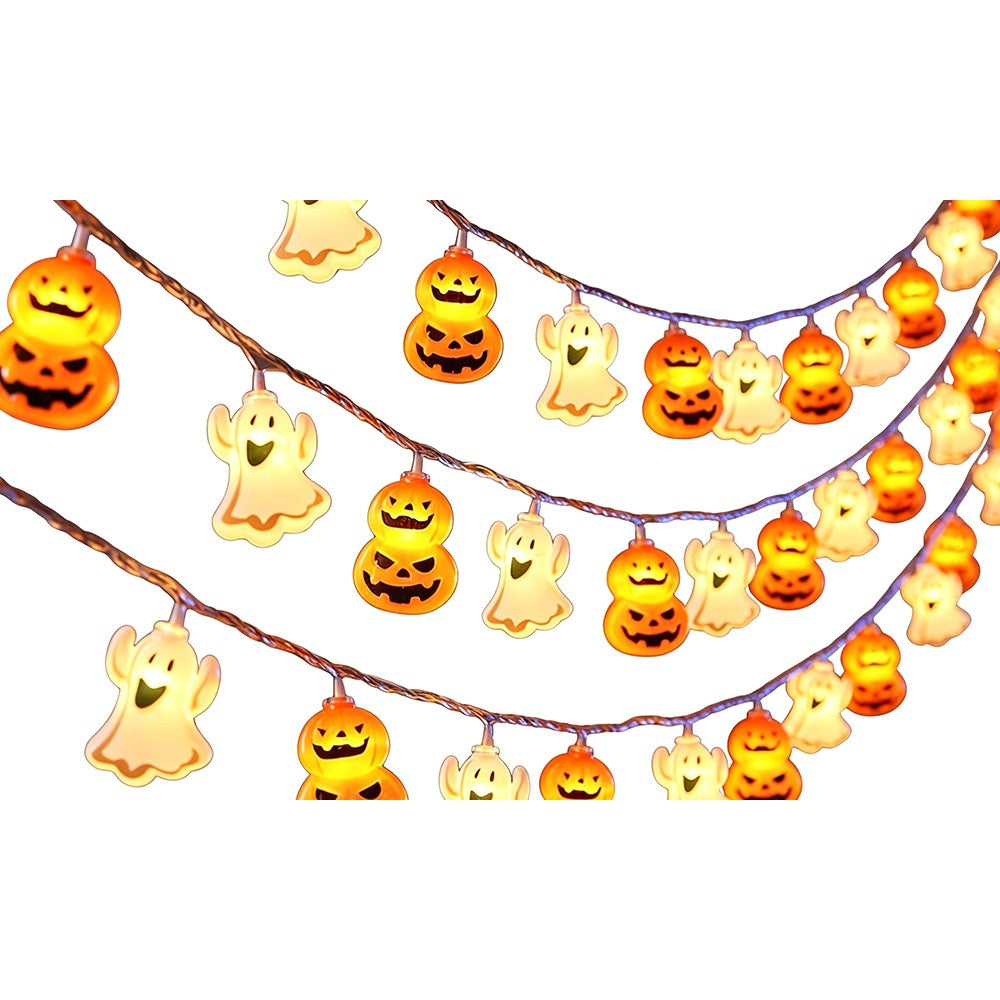 USB Halloween Ghost LED String Lights 4 Point 5m 30 Bulbs Decoration