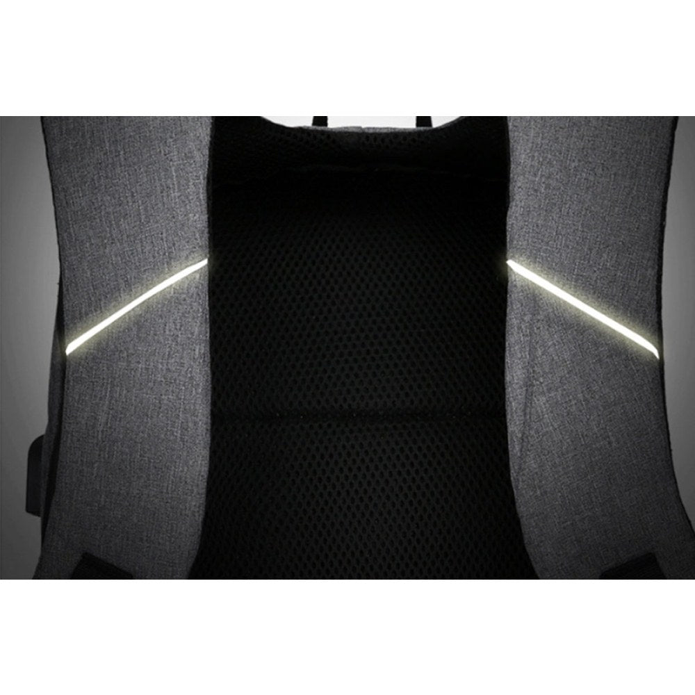 Reflective Laptop Backpack with USB Charging Port Anti-thief Travel Business Backpack