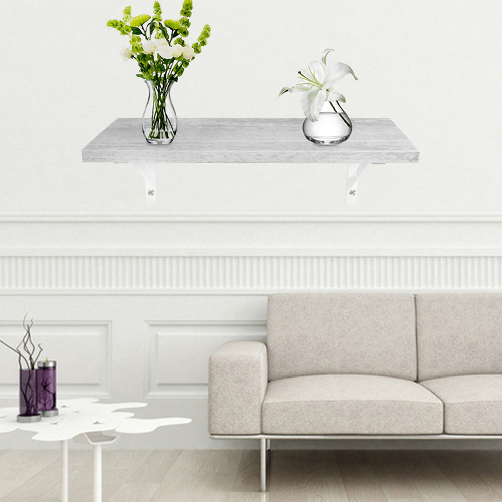 2Pcs Mild Steel Shelf Bracket Reinforced Heavy Duty Floating Shelves-White