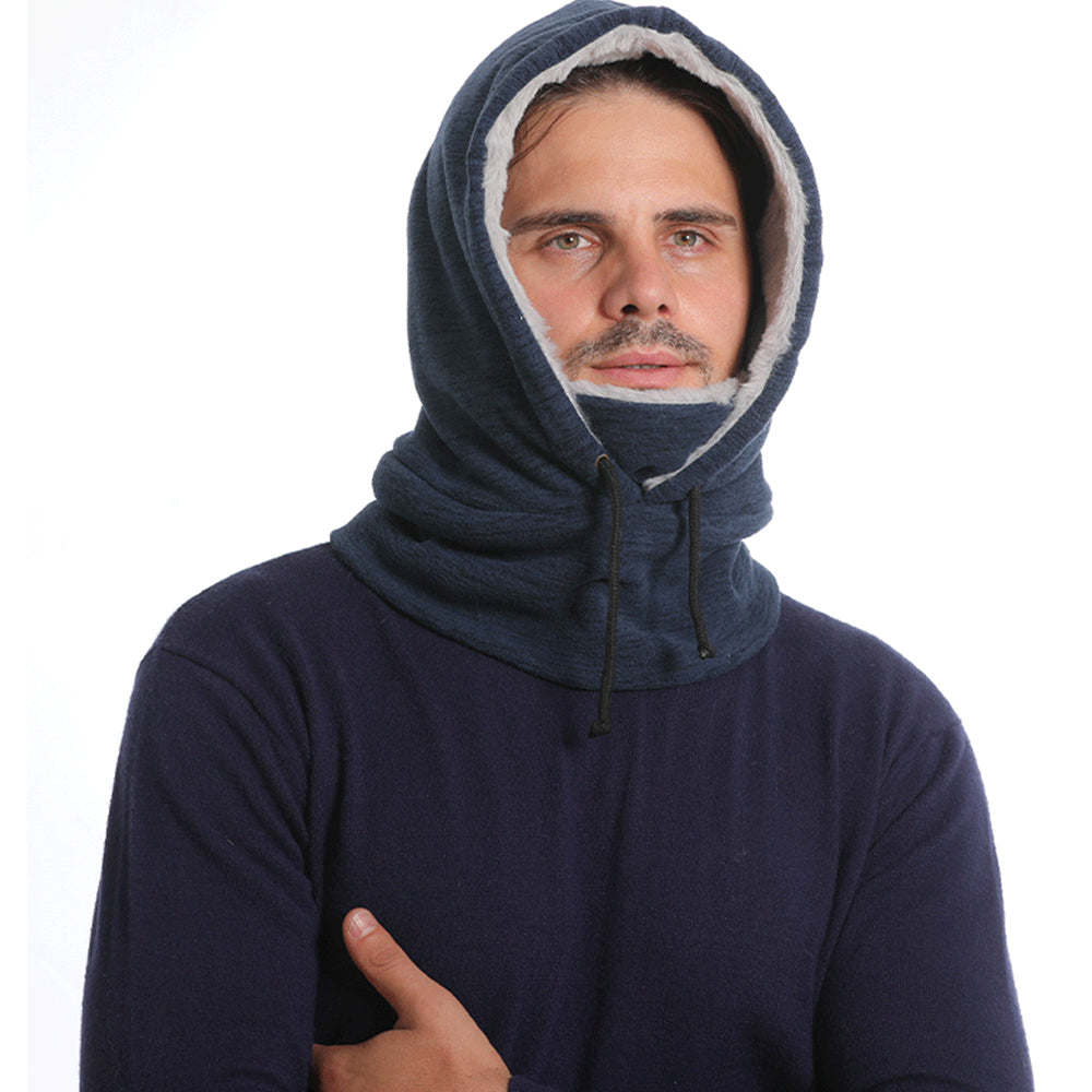 2Pcs Thick Fleece Windproof Hooded Neck Warmer Winter Balaclava for Men