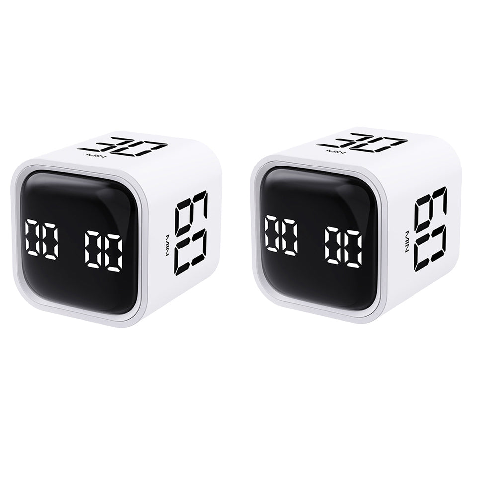 2Pcs Time Management and Countdown Settings with Gravity Sensor Flip Cube Timer