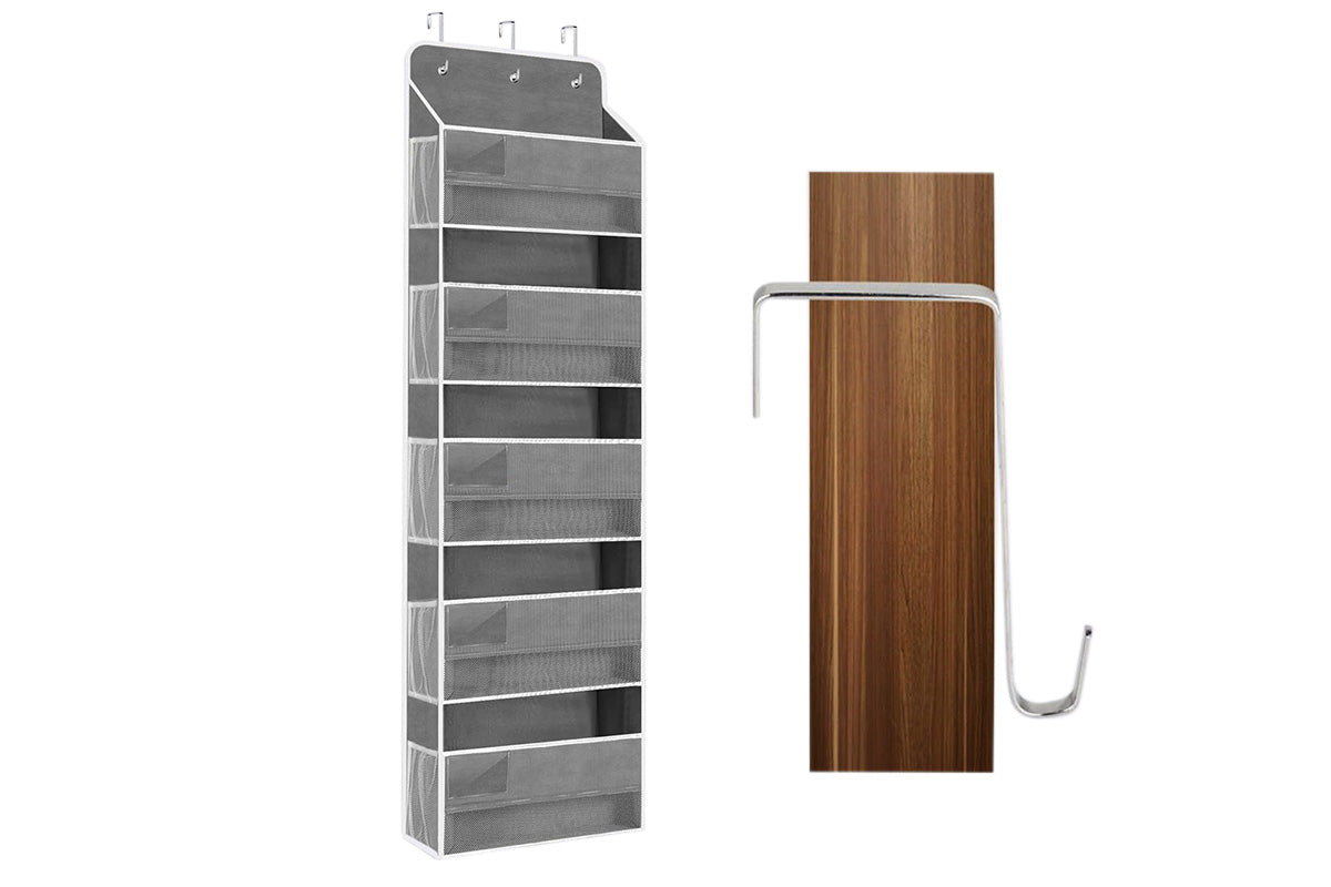 5-Tier Over the Door Hanging Storage Organizer with 10 Side Mesh Pockets