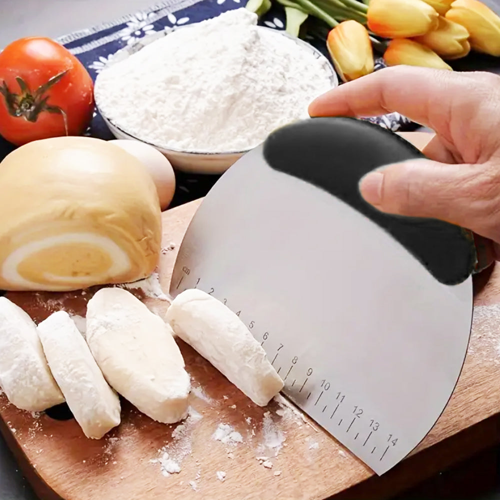16x11.8cm Stainless Steel Dough Scraper with Measuring Scale