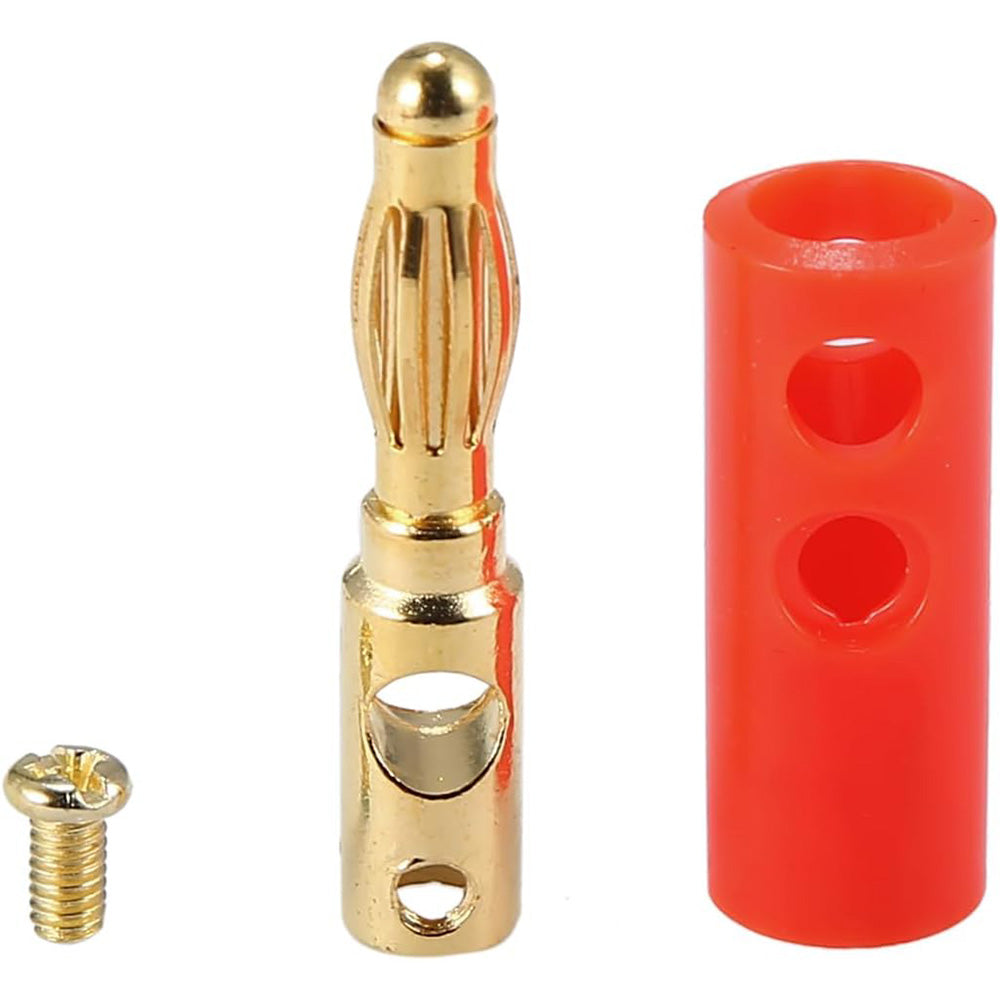 40 PCS Banana Plug Set 0.4cm Gold Plated Red and Black Speaker Connectors for Audio