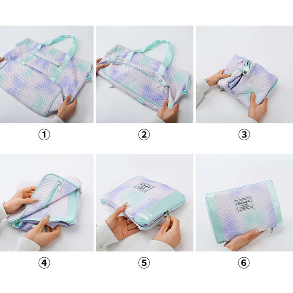 2Pcs Gradient Color Expandable Large-Capacity Travel Foldable Duffle Bag