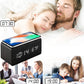 2Pcs Wooden Digital Alarm Clock with Wireless Charger