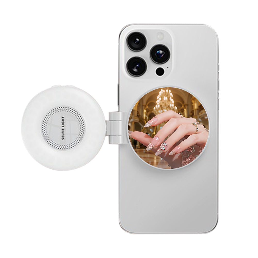 Phone Selfie Light Rechargeable Folding Phone Fill Light With Mirror