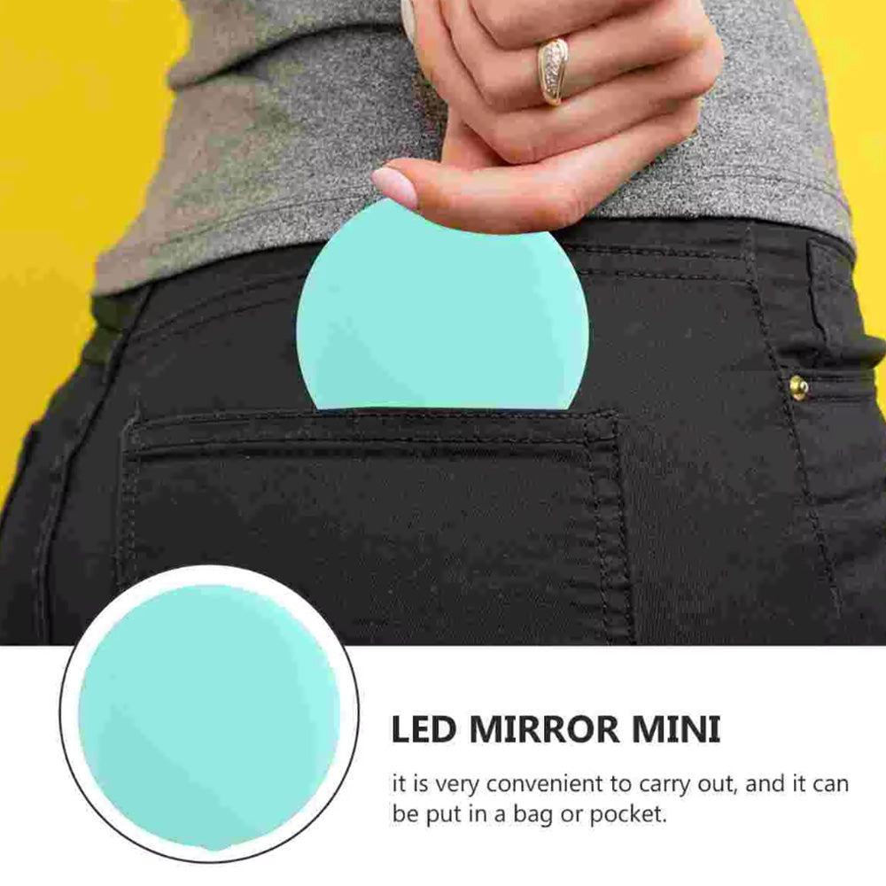 Mini Mirror With Lights Magnification LED Compact Mirror Travel Mirror For Pocket