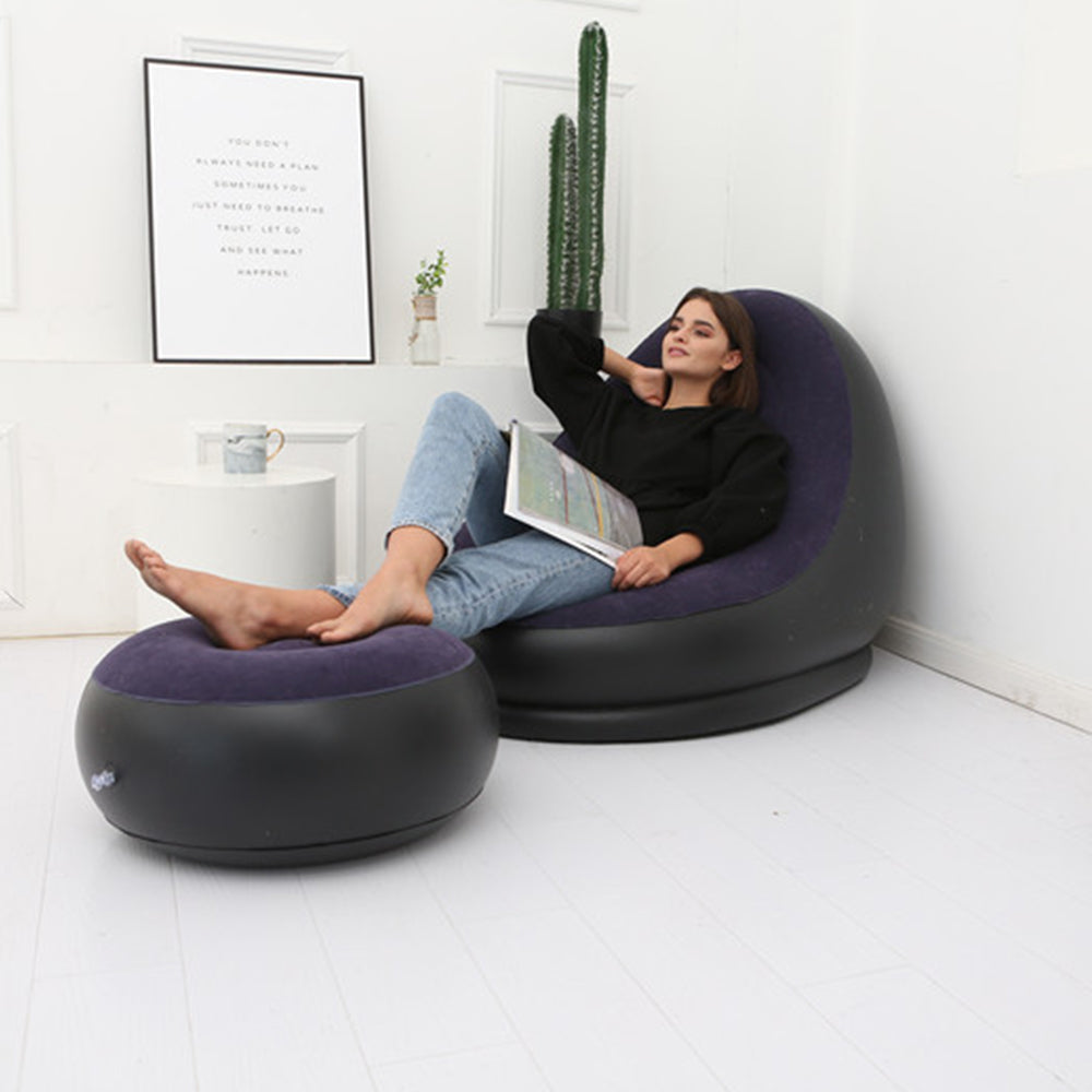 Inflatable Lounge Chair and Footrest Set