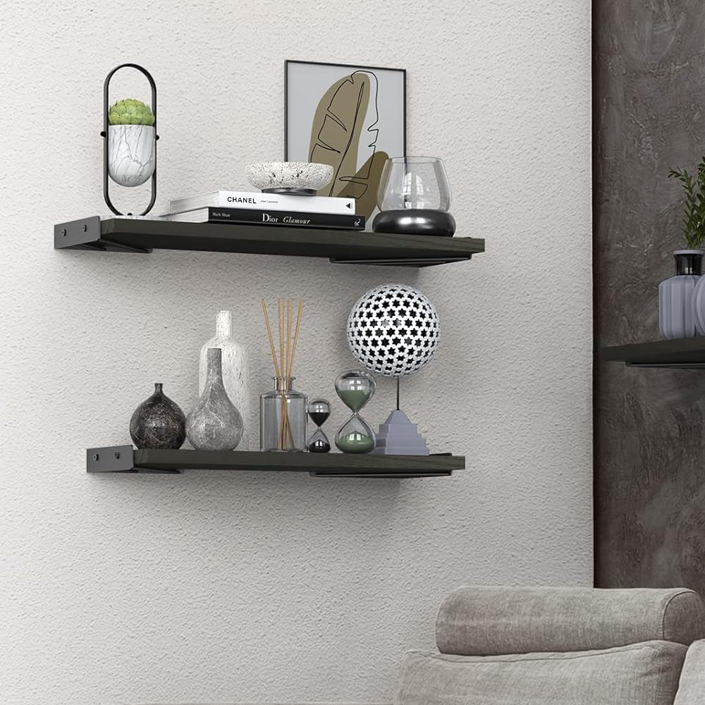 3Pcs Wall Mounted Wood Floating Shelf Storage Display for Bedroom Decor
