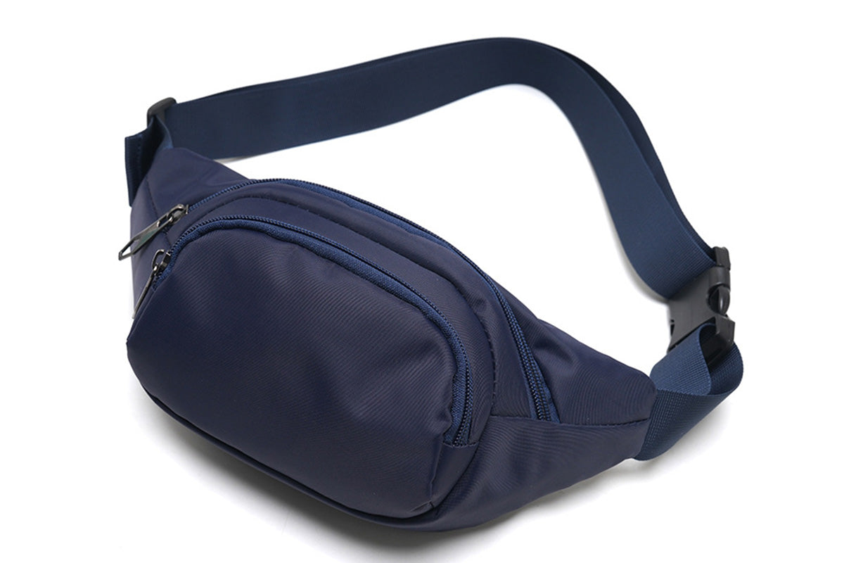 Waist Bag With 3 Zipper Pockets Crossbody Bag Unisex Large Fanny Pack For Travel Holiday