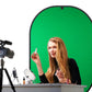 2-in-1 Collapsible Pop-Up Chroma Key Background Board-Blue ang Green