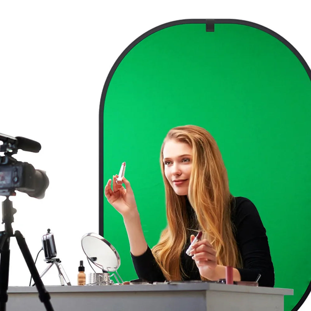 2-in-1 Collapsible Pop-Up Chroma Key Background Board-Blue ang Green