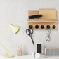 Rustic Wall-Mounted Entryway Organizer - Wooden Mail & Key Holder with Hooks