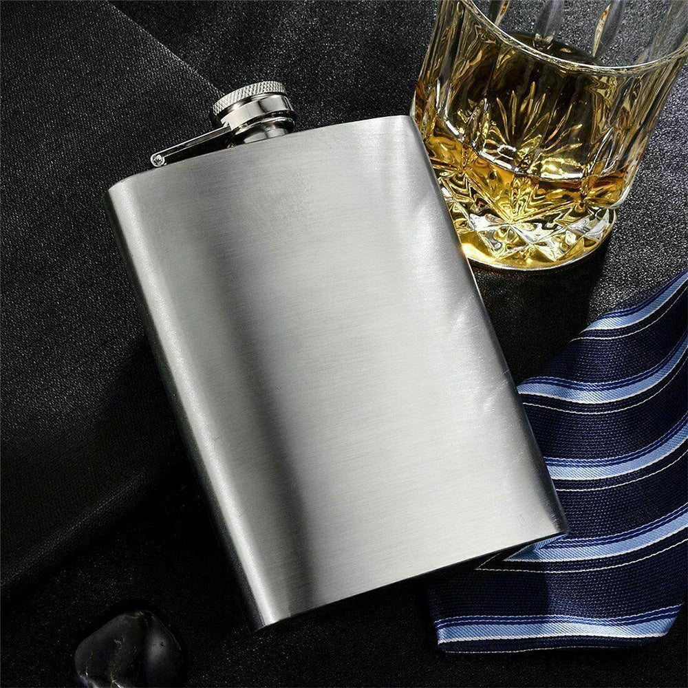 Stainless Steel Hip Flask for Men Portable Leak Resistant Pocket Liquor Bottle for Outdoor Travel