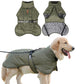 Waterproof Dog Jacket Winter Coat with Buckle and Reflective Strips-Green