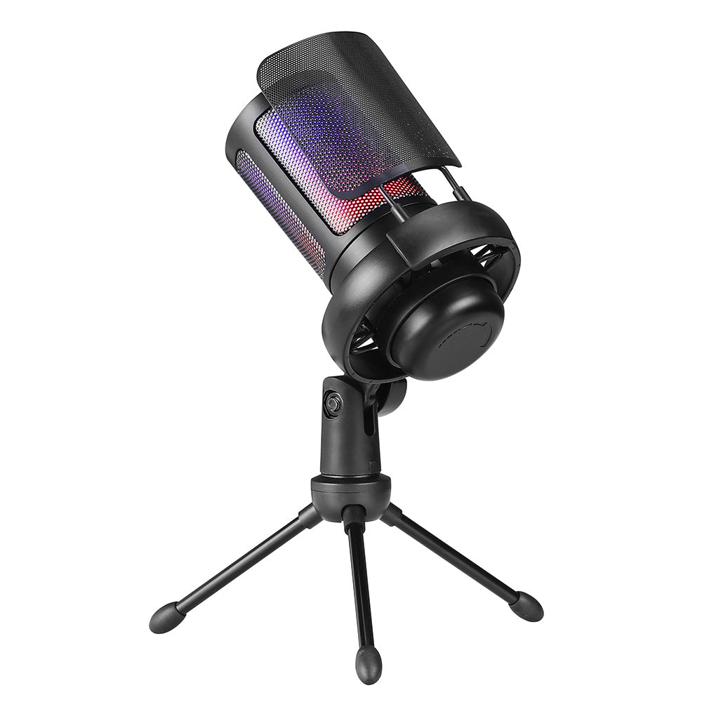 USB Gaming Microphone With RGB Indicator And Tripod Stand Condenser Microphone