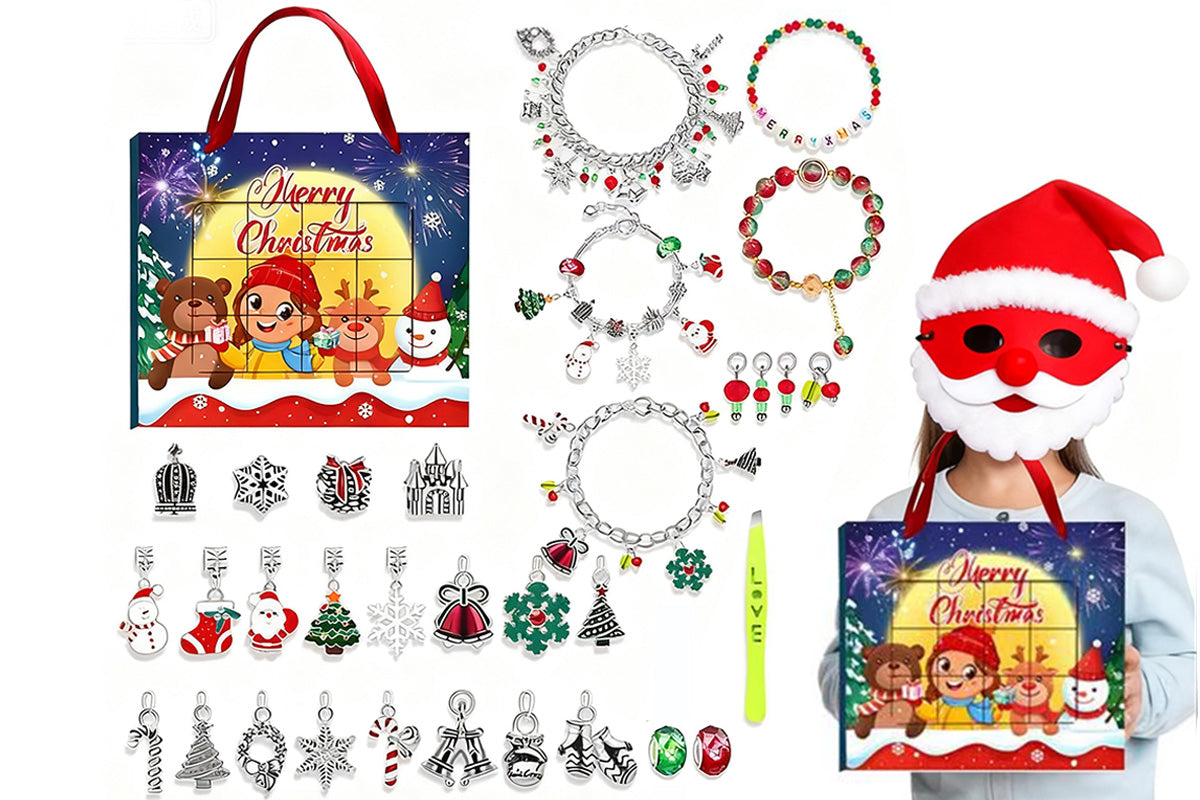 2025 Christmas Advent Calendar Bracelet Blind Box Kit DIY Charm Bracelets Gift