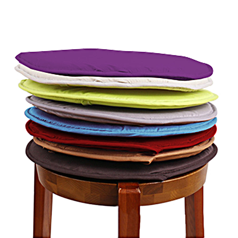 4Pcs Round Dining Chair Seat Cushion-Beige, Yellow, Grey, Blue