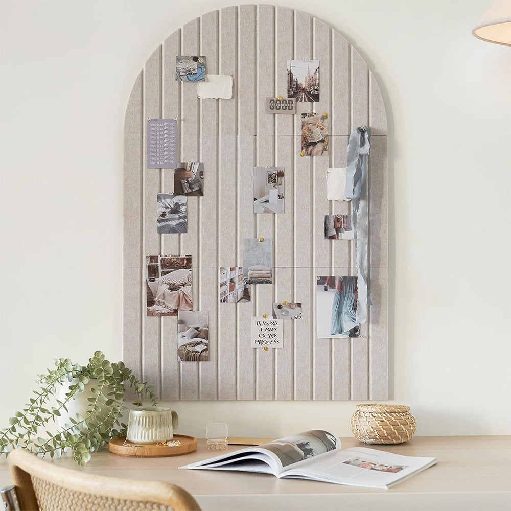 Large Arched Felt Bulletin Board with 30 Push Pins for Home Office School