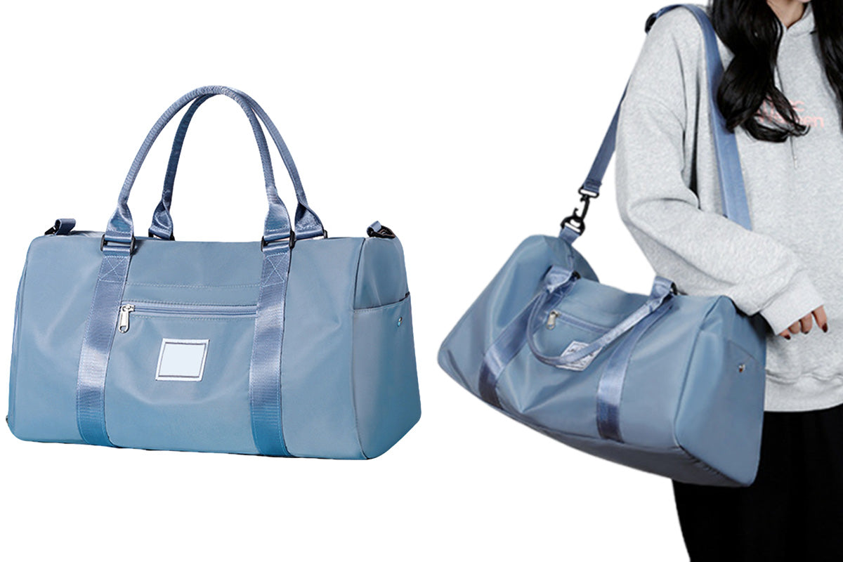 30L Gym Travel Duffel Bag with Waterproof Pocket and Shoe Compartment for Weekend Overnight Trip
