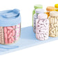 7 Compartments Pill Organizer Bottle with Handle and Rotating Lid for Travel Use